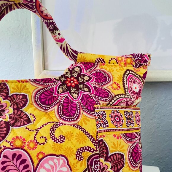 Vera Bradley Gabby Bag Bali Gold Quilted Floral Tote Retired Print - Picture 9 of 9